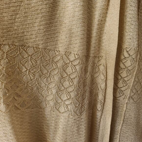 Catherines Tan & Gold Metallic Open Front Cardigan Sweater Size 2x 22/24 - Picture 12 of 16